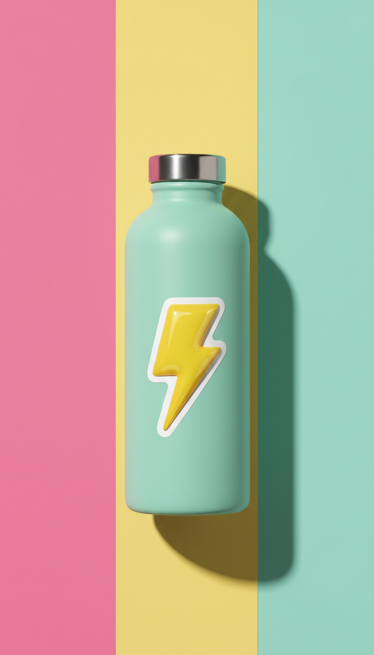 Pop Yellow Lightning Bolt Sticker